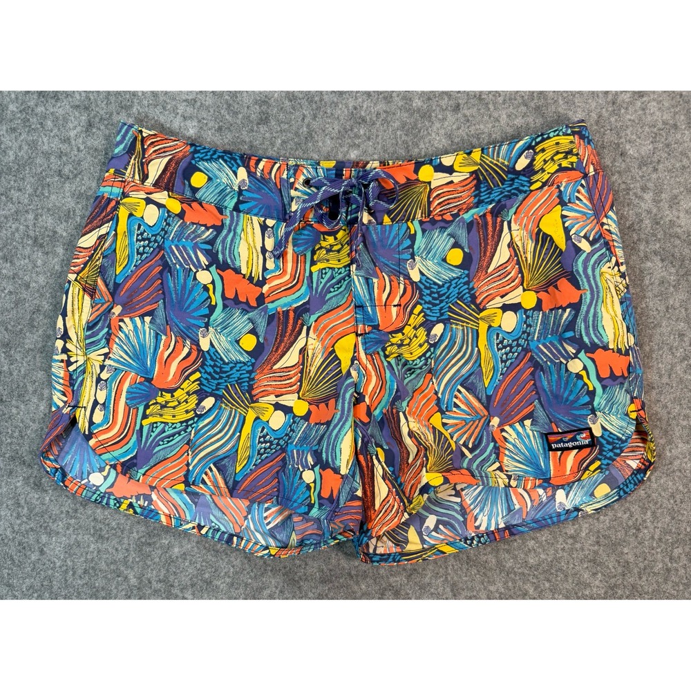 Patagonia Womens Board Shorts Size 4 Abstract Tropical Print Multi Color Swim
